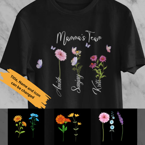 Personalized Floral name Tshirt for adult and kids