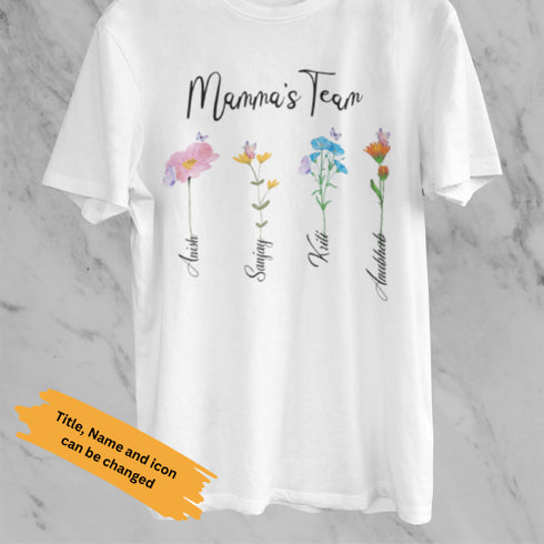Personalized Floral name Tshirt for adult and kids