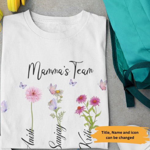 Personalized Floral name Tshirt for adult and kids