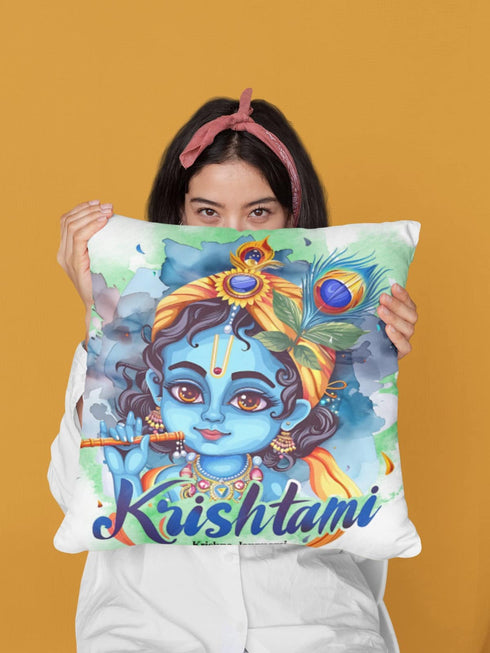 Krishna Janmashtami Printed Cotton pillow