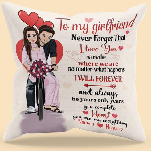 MG205_To My Girlfriend Cushion Cover Only - ArniArts Mekanshi IndiaMG205_To My Girlfriend Cushion Cover Only