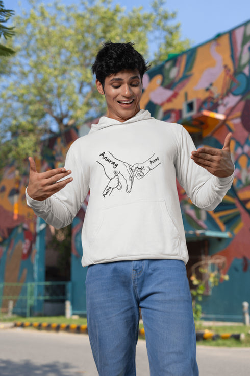 Dad Papa Kids Hand in Hand hoodie